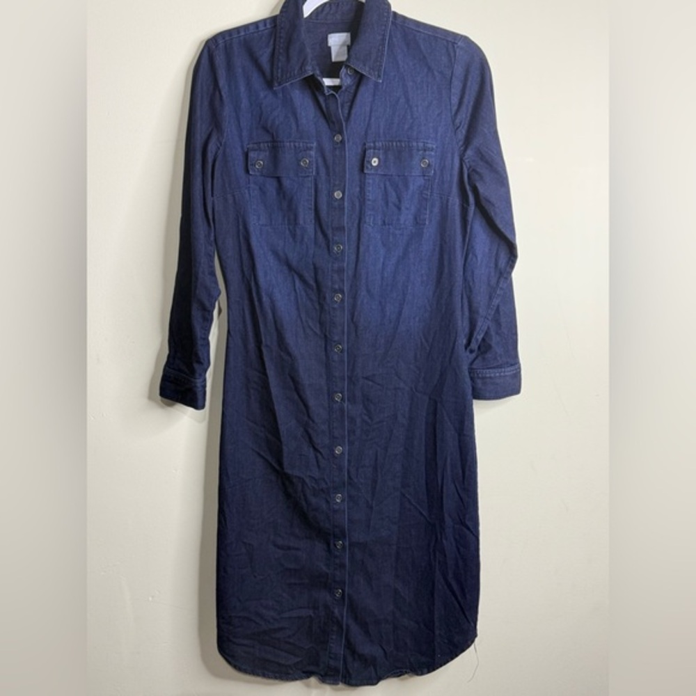 Chico's Dark Blue Long Sleeve Dress size 2